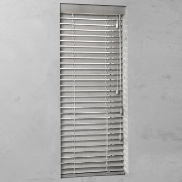 Houten Jaloezie Op Maat 50mm Rustic Steengrijs