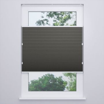 Plissegordijn op maat Home honingraat lichtdoorlatend Full Color Dim grey vooraanzicht