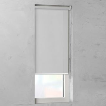 Rolgordijn op maat screen grijswit open