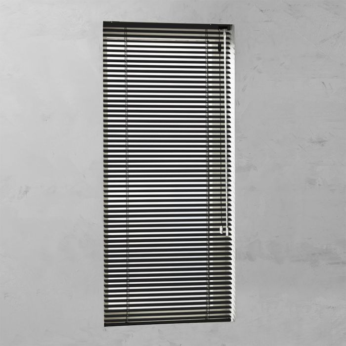 Jaloezie Aluminium Op Maat 25mm verkeerszwart open