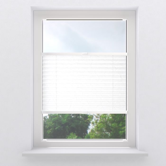 Plissegordijn 20mm Crepe lichtdoorlatend gebrokenwit tdbu open