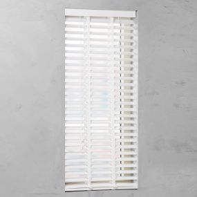 Houten jaloezie 50 mm Smart White voorkant