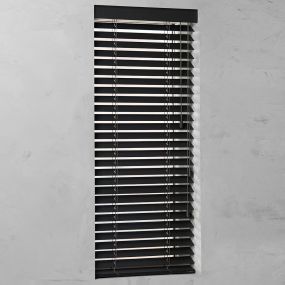 houten jaloezie op maat 50mm bamboe grafietzwart open