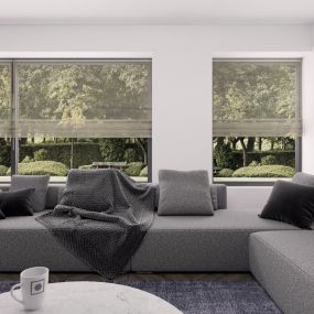 Vouwgordijn op maat Transparant Glaze Basic linen