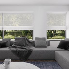 vouwgordijn op maat transparant linen signaalwit