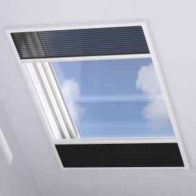 Dakraam hor plissegordijn multi verduisterend black twee open