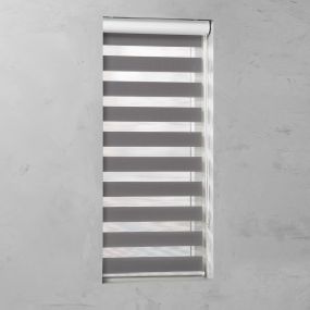 Duo rolgordijn op maat Dual cassette ombergrijs open