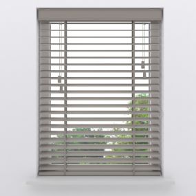 Houten jaloezie Easy 50 mm Bamboe Light Grey voorkant