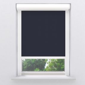 Rolgordijn op maat verduisterend trend cassette vooraanzicht dark blue 
