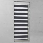 Duo Rolgordijn Op Maat Cassette verduisterend zwartgrijs open